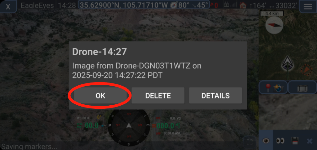 Marker saved at current location