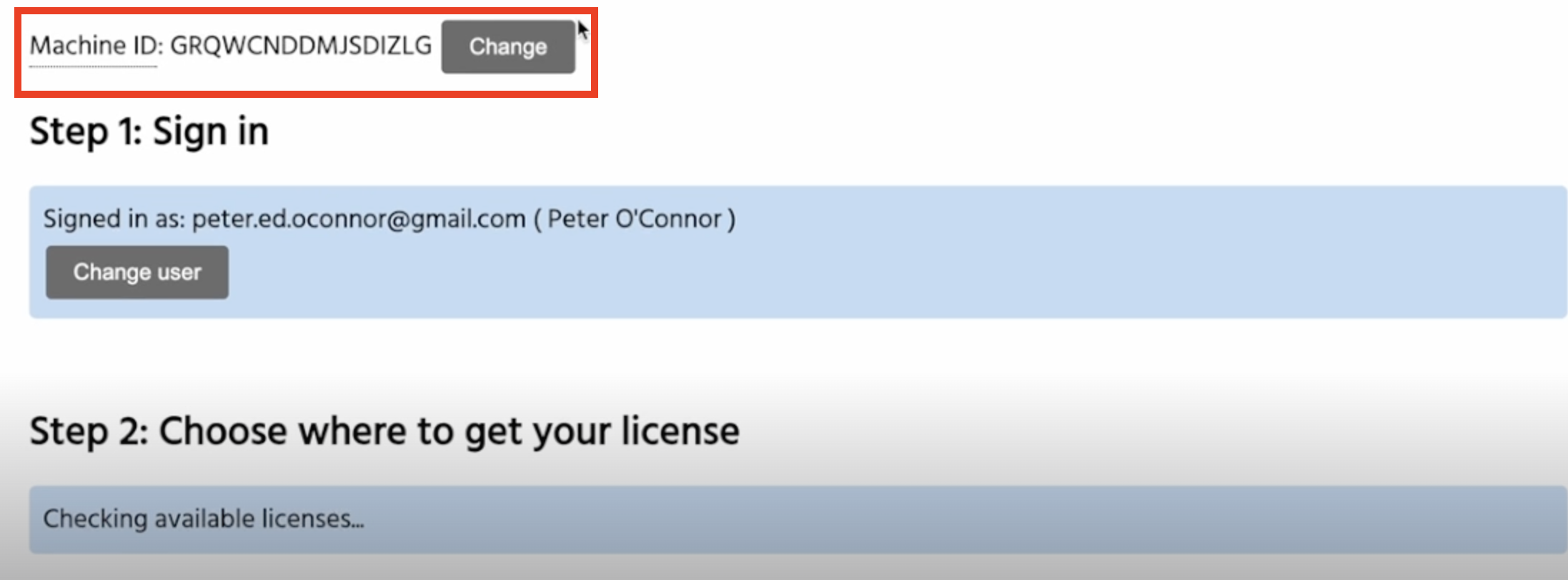 Eagle Eyes account page licensing flow